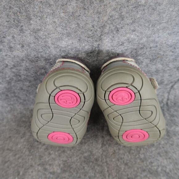 Stride Rite Surprize Shoe Baby 3 Mary Jane Pauline Glitter Adjustable Strap Grey - Picture 11 of 13